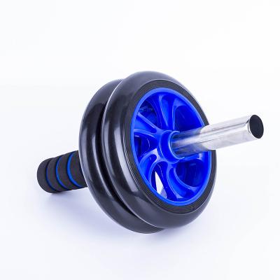 China Cheap home use exercise roller classic green ab wheel with foam handles includes extra thick ab knee pad wheel for sale