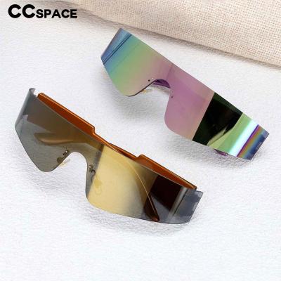 China Fashion Sunglasses 54474 2022 New Arrival Sports Punk Style One Piece Lens Women Men Shape Rimless Sun Glasses Uv400 for sale