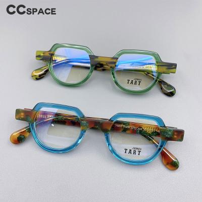 China Optical Frames 49663 Retro Acetate Optical Glasses Frame Men Women Two Color Fashion Computer Stitching Glasses for sale