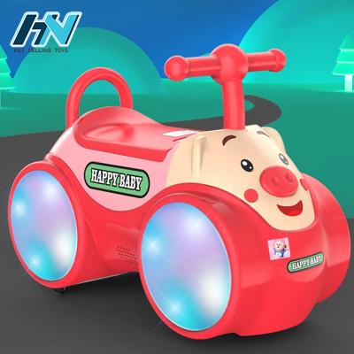 China Eco-friendly material noise and light weight kids baby toddler plastic swing twist car free wheel kids ride on car for sale