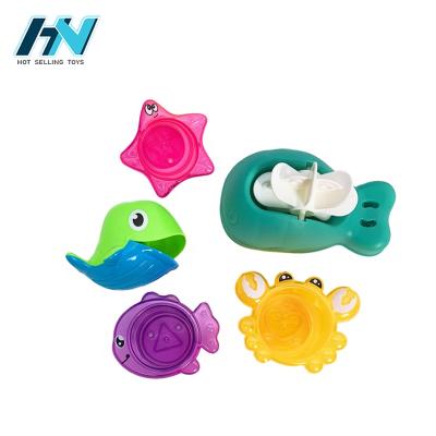 China 2020 Eco-friendly Non-Toxic Baby Amazon Baby Bath Swimming Toy Set With 5 Pcs for sale