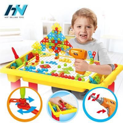 China DIY Assembly kids jigsaw rod educational toy building tool 3D screw puzzle assembled learning toys table for sale