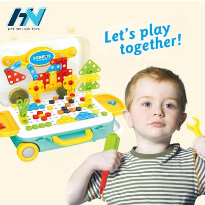 China Children Play Electric Screw Drill Kids Puzzle Learning Toy 3D DIY Rod 183pcs Assembled Blocks Toys for sale