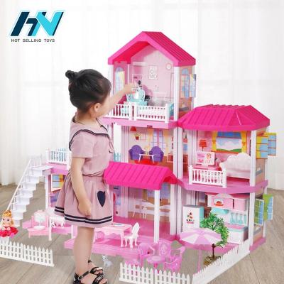 China DIY TOY Kids Plastic Education DIY House Toys Villa Pretend Play Toys Dollhouse for sale