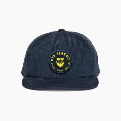 China JOINT Unstructured Snapback Hat Wholesale 5 Panel Corduroy Patch Embroidery Patch for sale