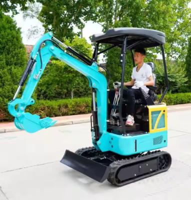 China Blue mini excavator, small excavator, excavator.The new type of crawler excavator for the farm is a small excavator for sale
