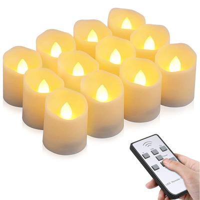 China Flameless/Tiner/Flicker Timer Led Candles 12pcs LED Decorative Candles Flickering Tea Light Battery Operated Flameless Timer for sale