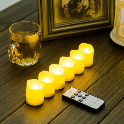 China 6 Pcs LED Flameless Halloween Candle Battery Operated Flickering Warm White For Halloween Led Tea Light for sale