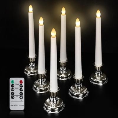 China Battery Operated Flickering Holiday Flame LED Taper Candles for sale