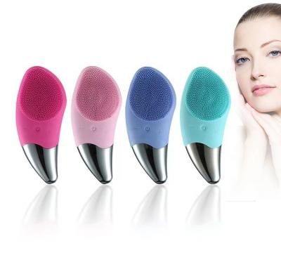 China 2023 Hot Sale Mini Waterproof Usb Sonic Face Brush Silicone Electric Facial Brush DEEPLY CLEANING Massager for sale