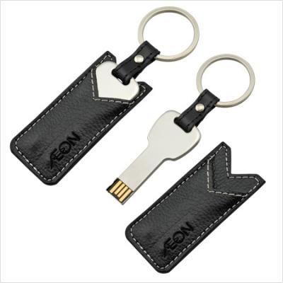 China Laptop & promotional computer hot sale leather key shape 1G/2G/4G/8G/16G/32G/64G USB flash drive with gift box for sale