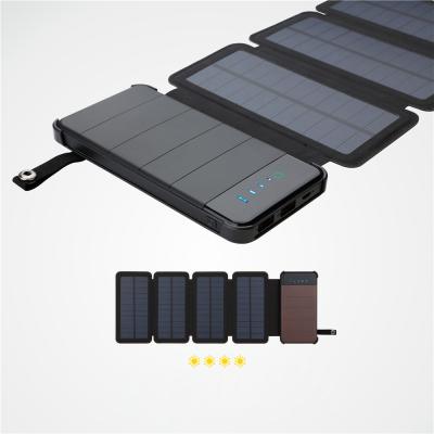 China Real 8000mah 8W Instant Light Mobile Phone Solar Power Bank Outdoor Product For Mobile Phone for sale