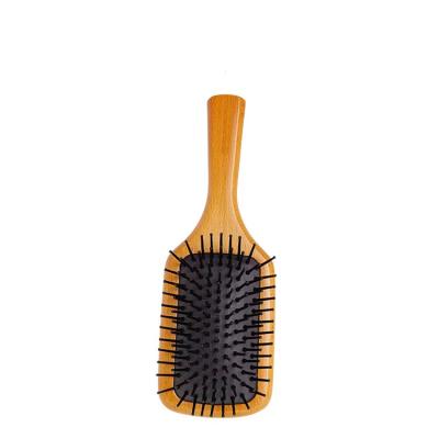 China Round Natural Hair Comb Wooden Bristle Paddle Massager Hair Brushes Unisex Hair Styling Tools for sale