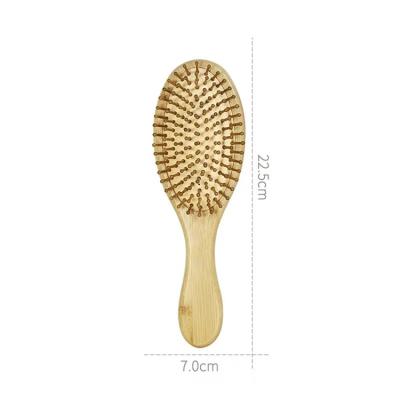 China Unisex Round Wooden Scalp Massager Wooden Hairbrush Paddle Bristle Comb Bamboo Gift for sale