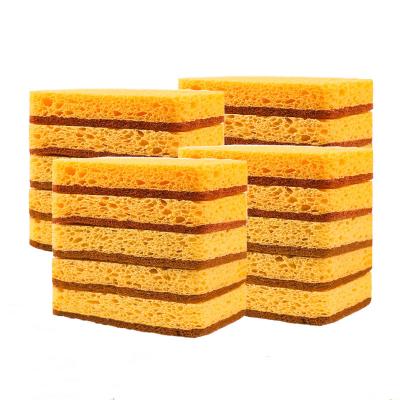 China Sustainable Non Scratch Sponges Compostable Durable No Smell Kitchen Scrubber Eco Friendly Kitchen Sponges With Palm Fiber Rubbing Sponge for sale