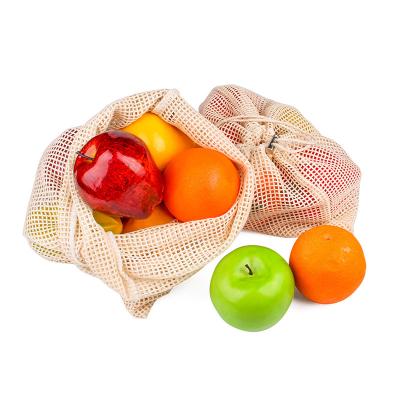 China Sustainable Cotton Net Bag Grocery Fruit Vegetable Cotton Bag Sustainable Custom Made Eco-Friendly for sale