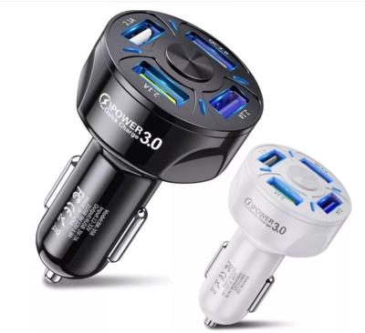 China Universal Fast Car Charger 1 Sample OK USB Car Charger Adapter 4 Ports Quick Charge PD 3.0 Car Charging Fast Charger for sale