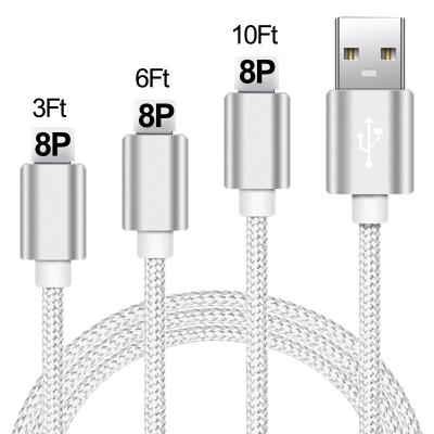 China Factory Low MOQ USB Data Transmission Fast Charging Cable Nylon Braided Material Data Transmission Supplier and USB Fast Charging Cable For iPhone for sale