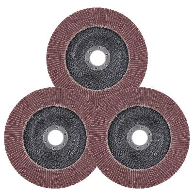 China OEM 115mm Brown High Quality Corundum Corundum Backing Pad Fin Disc Solapa Rueda 115mm Angle Grinder Flap Disc For 115 Metal Fin for sale