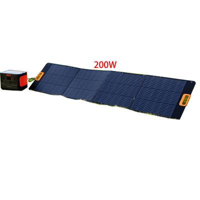 China For Brands And Models Multiples Power Plant Waterproof All Black Flexible Perc Portable Foldable Etfe 200w Folding Solar Panel for sale