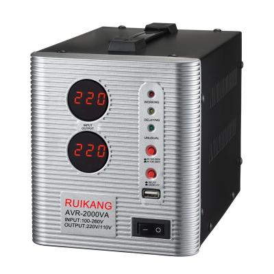 China SVC relay type single phase220V 1500watt Automatic Checking Alternator AC Voltage Regulator Stabilizer for sale