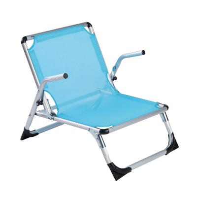 China Modern Aluminum Armrest Small Mesh Deck Chair Beach Foldable for sale