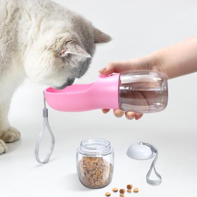 China 300ml Pet Shop Hot Selling Novelty Automatic Travel PET Popular Improved Water Bottle For Dog Food Water Drinking Storage for sale