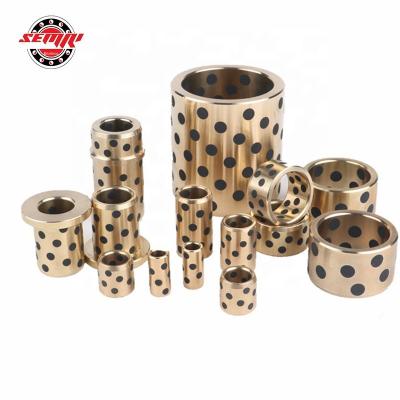 China Corrosion Resistance Customized Self Lubricating Straight Or Flanged Brass Oilless Copper Sleeve Bearing Bushing , Bronze Oil Bushing for sale