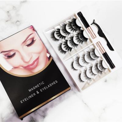 China Deeply 2021 new arrivals 3d mink magnetic eyelashes 5 pairs magnetic 3d lashes wholesale magnetic eyelashes for sale