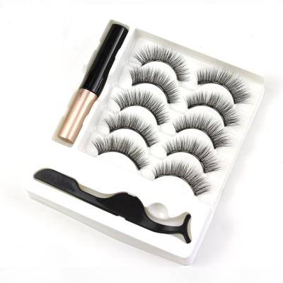 China Thick Glamnetic 5d Mink Magnetic Eyelash With Magnetic Eyeliner Private Label False Eyelash Set Kit for sale