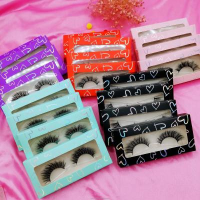 China Dramatic Natural 3d Faux Mink Silk Strip Eye Lashes 3d Mink Lashes 25mm Real Mink Eyelashes Private Label for sale