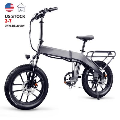 China USA Warehouse JI-MOVE 20inch Fat Tire Aluminum Alloy Electric Bicycle Folding Mountain Bike 750W Shimano Electric Fat Bike for sale