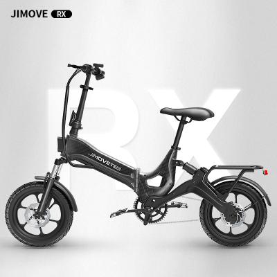 China USA Warehouse JIMOVE 16inch Magnesium Alloy 48V 400W 12Ah Lithium Battery Full Suspension Folding City Electric Bike for sale