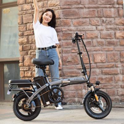 China JI-MOVE 2021 Buy 10.5ah steel bicycle battery 14inch folding mini e bike delivery electric bike for adult for sale