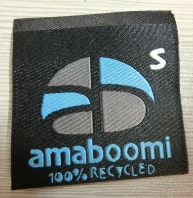 China Sustainable RPET Recycled Polyester Yarn Woven Label for sale