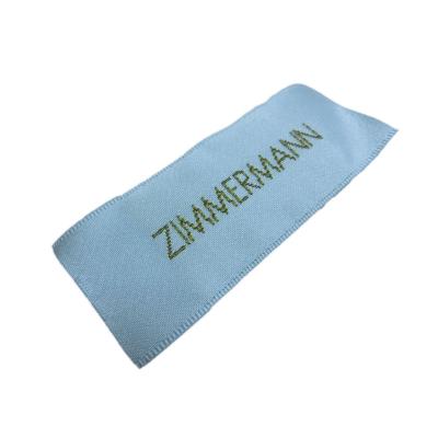 China Sustainable Factory Custom Cheap Woven Head Ribbon Apparel Labels for sale