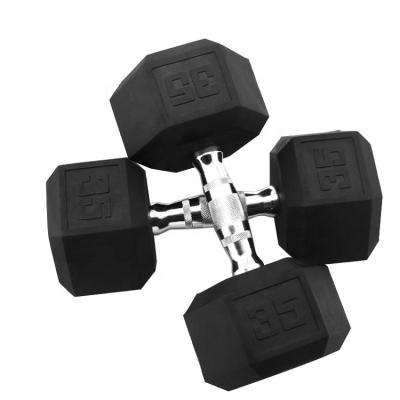 China Universal Gym Equipment Factory Wholesale Rubber Hex Dumbbell for sale