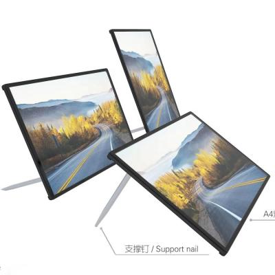 China 2mm tempered glass on A4 A3 factory top high quality LED light box poster table frame directly for LED menu board for sale