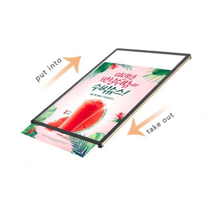 China 2mm tempered glass on top A3 A4 illuminated poster view LED sign restaurant menu advertising light box signboard nightclub display view for sale