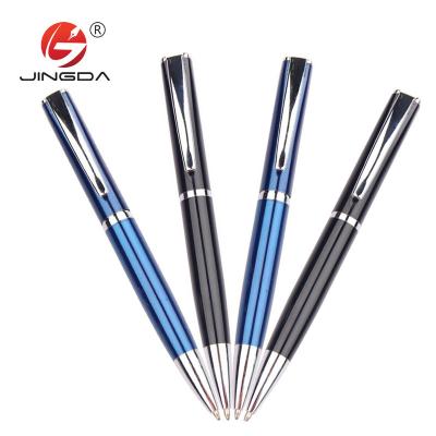 China Promotional Pen Office Organizers Logo Metal Ballpoint Pen Luxury Blue Luxury Ballpoint Pen for sale