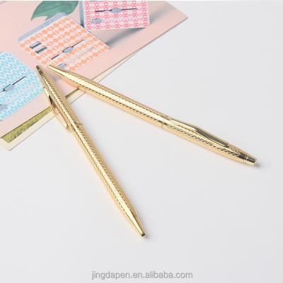 China Promotional Pen Stationery Gold Plated Ballpoint Pen Cross Logo Ballpoint Pen Cheap Metal Gold Pen for sale