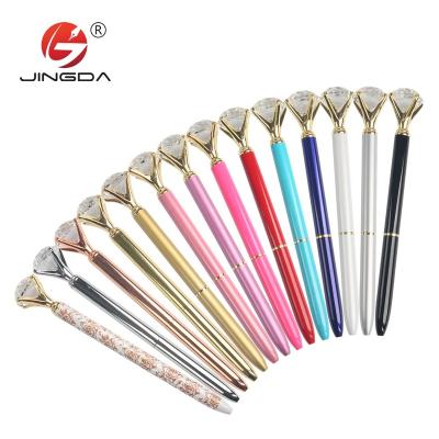 China Custom Pen Promotional Colorful Crystal Pen Diamond 2 in 1Ballpoint custme logo pen with diamond on top for sale