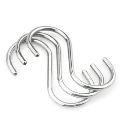 China Stocked 100 Pcs Hang Storage Tools S-Shape Hook Storage Accessories Stainless Steel Hanger Hook for sale