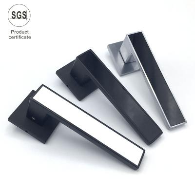 China Modern High Quality Modern Gold Door Handles Black Aluminum Interior Square for sale