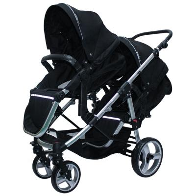 China New Style Canvas High View Fabric Pram Luxury Portable Folding Twin Baby Stroller for sale