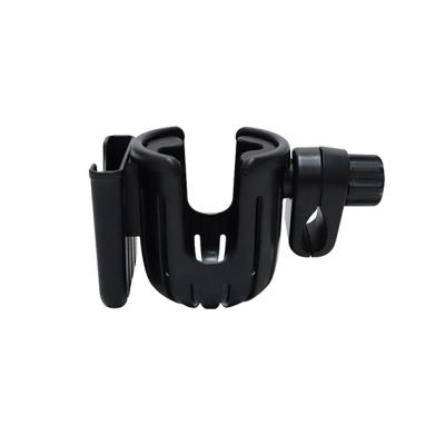 China ABS Plastic Baby Stroller Best Selling Cup Holder With Phone Holder Universal Rotated Cup Holder For Strollers for sale