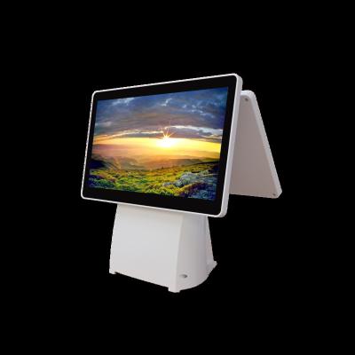 China 15.6 inch HD all in one touch capacitive  pos terminal system windows dual screen 64G for sale