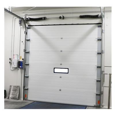 China Doorhan Industrial Overhead Sectional Door Automatic Sandwich Panel Garage Door With Pedistrain Door for sale