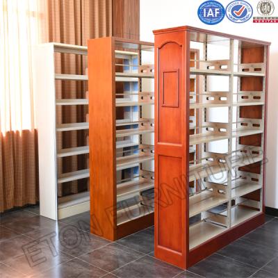 China Strong Wearability Double Sided Steel Book Rack Storage Book Shelves With Firm Column for sale