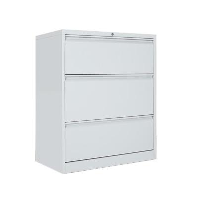 China Modern Light Gray Steel 4 Drawer Office Furniture Lateral File Cabinet for sale